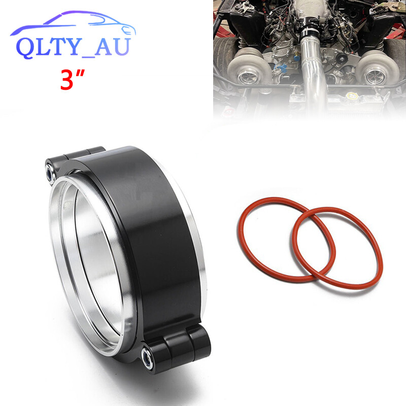 Blk 3''76mm Aluminum Quick Release V-Band Clamp Kit for Intake Intercooler Pipe