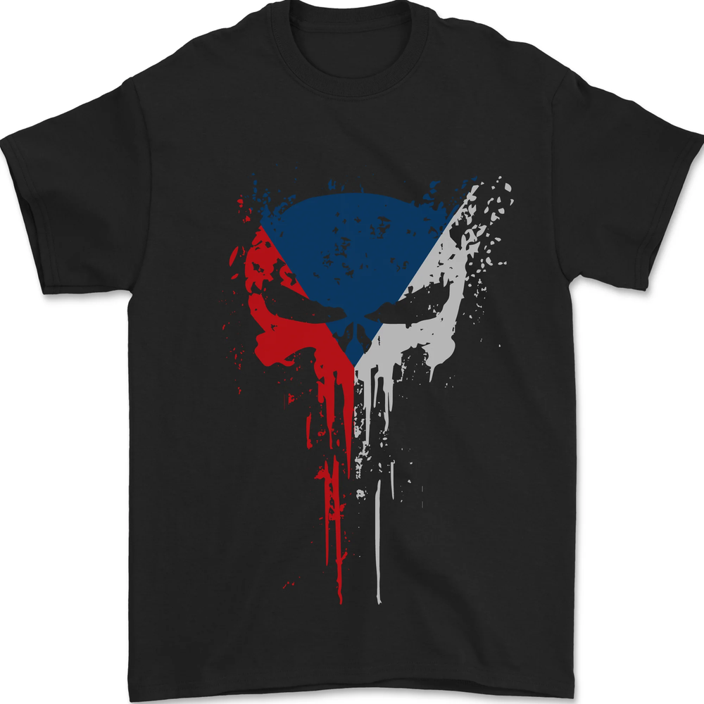 Czech Skull Gym Training Bodybuilding Mens T-Shirt 100% Cotton