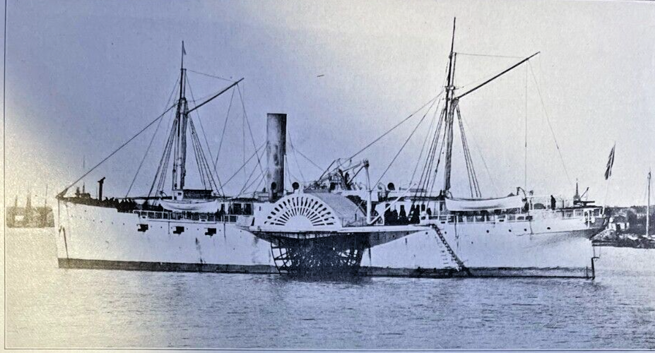 1912 Vintage Illustration Gunboat USS Santiago de Cuba