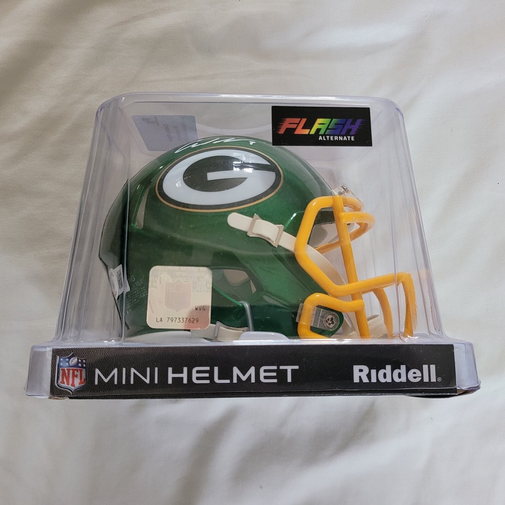 Christian Watson Autographed Green Bay Packers Mini Helmet (Flash) Beckett Cert