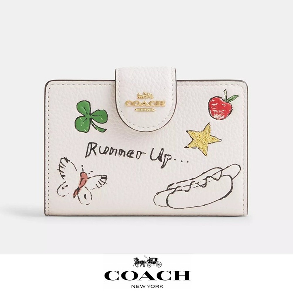 NWT Coach Sketch Print Medium Corner Zip Wallet