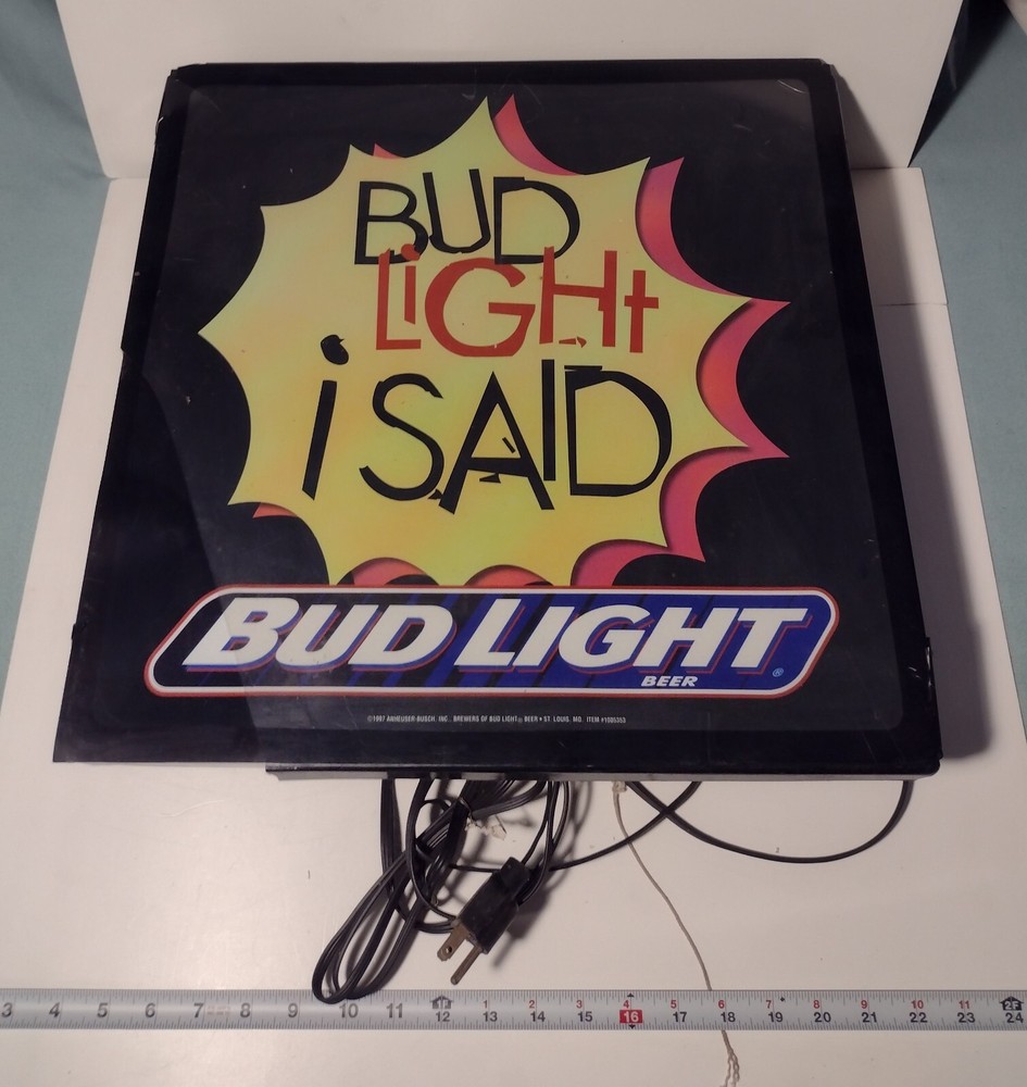 *RARE* BUD LIGHT I SAID LIGHTED BEER SIGN !! BUD LIGHT JERKY BOYS