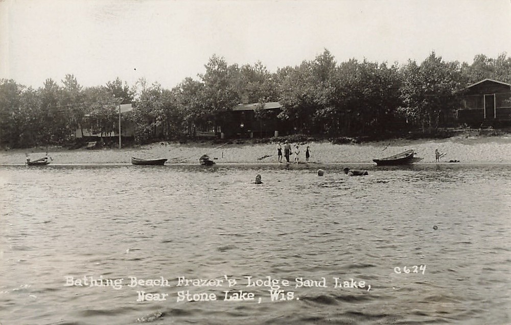 Bathing Beach Frazer's Lodge Sand Lake Neat Stone Lake Wisconsin C624