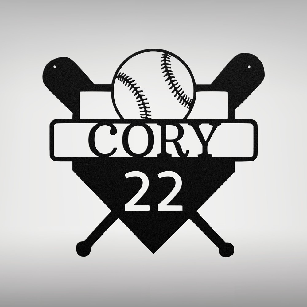 Personalized Baseball Metal Sign Custom Sports Decor Gift for Fans and Players