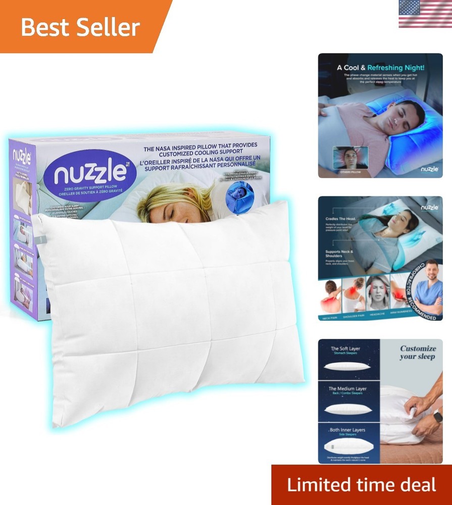 Luxury Cooling Adjustable Pillow for Side Sleepers - 3-in-1 Support & Comfort