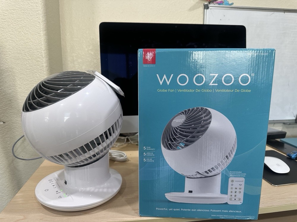 WOOZOO  Globe Multi-Directional 5-Speed Oscillating Fan with Remote - White