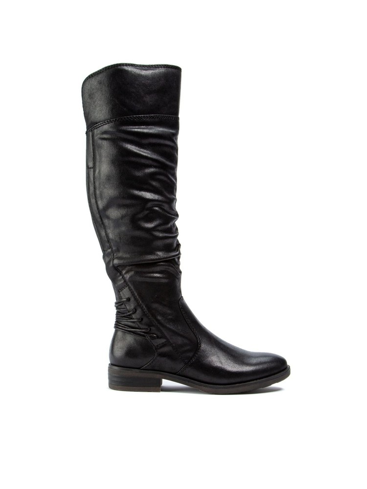 BARETRAPS Womens Black Panel Lace Averil Round Toe Block Heel Riding Boot 6.5 M