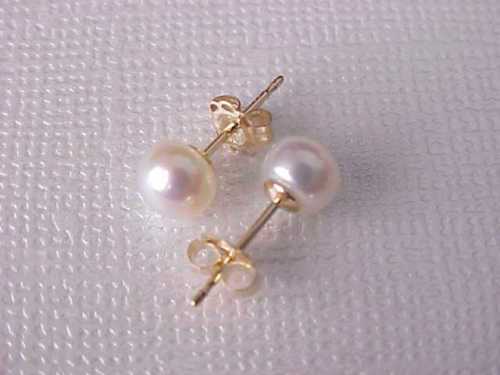 Wholesale AAA Akoya 6-7mm White Pearl Earrings 14k Gold Limited Time Promotion!-image