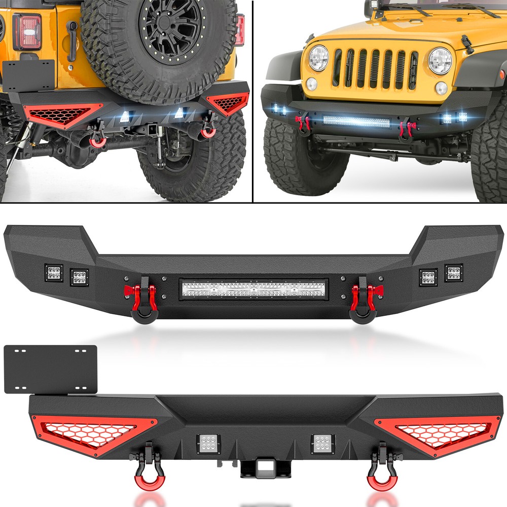 D-ring Tow Hook Bumper for 2007-2018 Jeep Wrangler JK JKU Unlimited