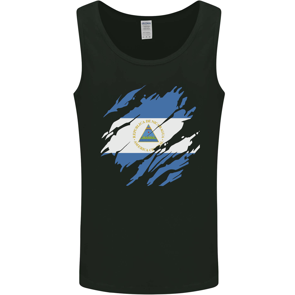 Torn Nicaragua Flag Nicaraguan Day Football Mens Vest Tank Top