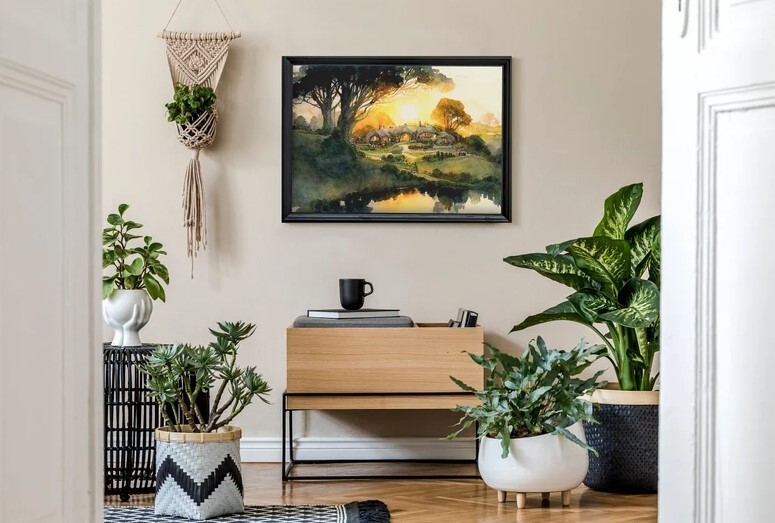 The Green Dragon Watercolor Painting, Lord of the Rings