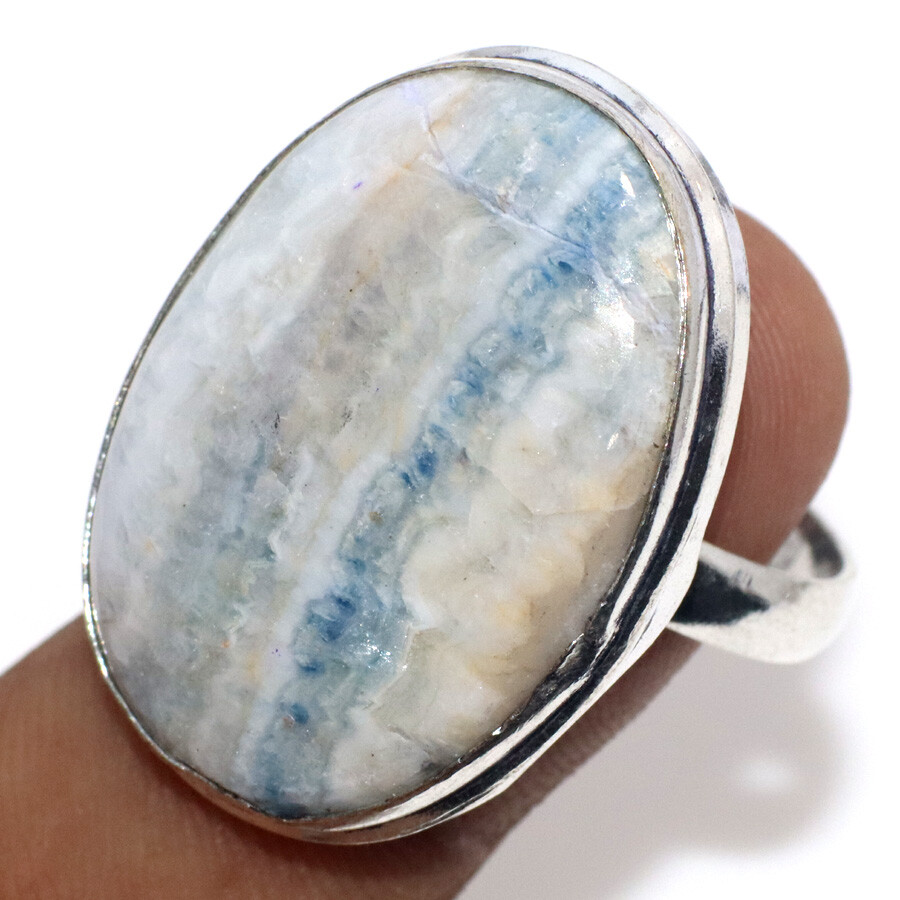 Lapis Lace Onyx 925 Silver Plated Gemstone Ring Us 11 Aesthetic Jewellery JW
