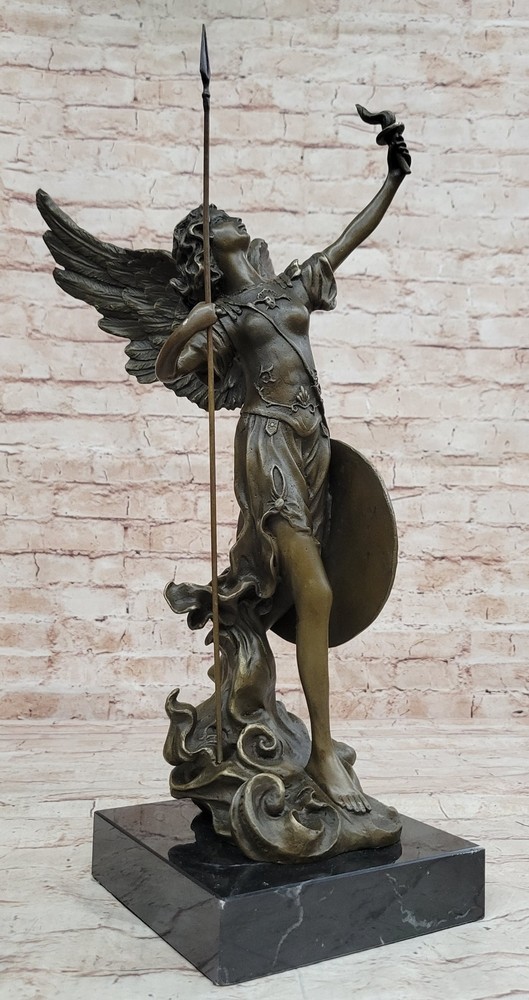 Bronze Athena Minerva Statue Elegant Greek Roman Goddess of Wisdom Sculpture