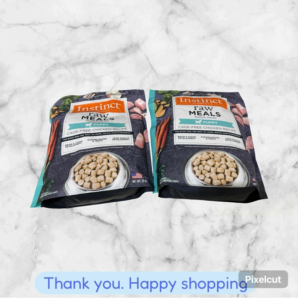FOR 2 Instinct Raw Meals Freeze Dried Puppy Chicken Recipe 25 oz NEW SHIP