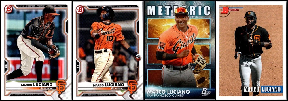2021 Marco Luciano (4) Card Lot - THE ULTIMATE COLLECTOR'S PRIZE – ONLY FOR T...