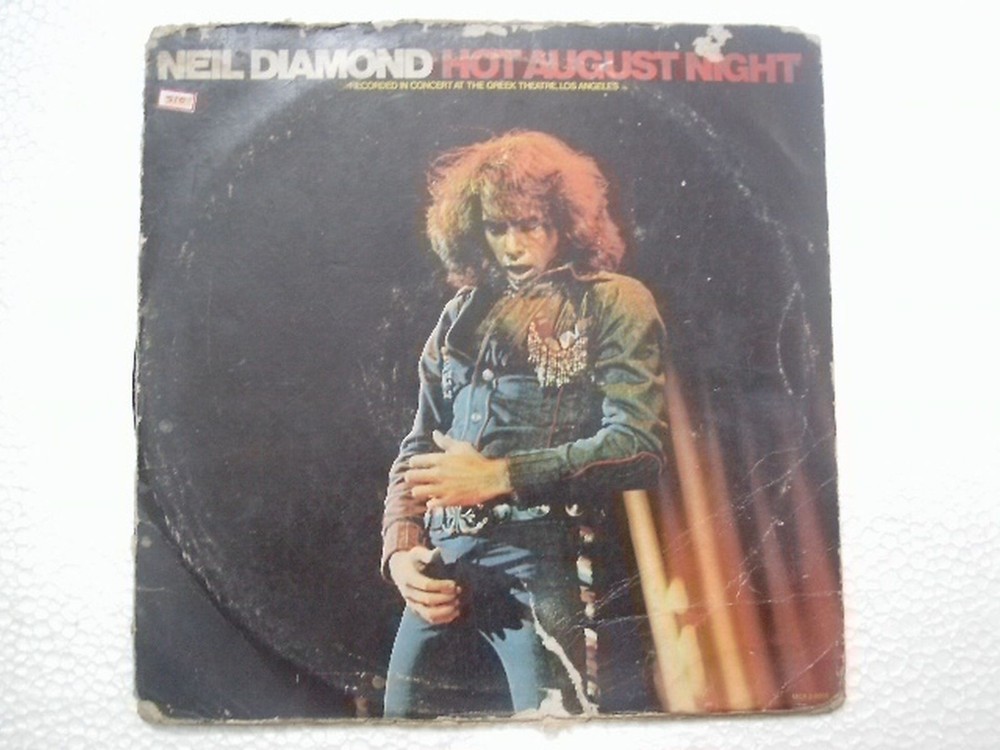 Neil Diamond (2 Dis) Hot August Night  Rare LP Record Vinyl India Indian VG