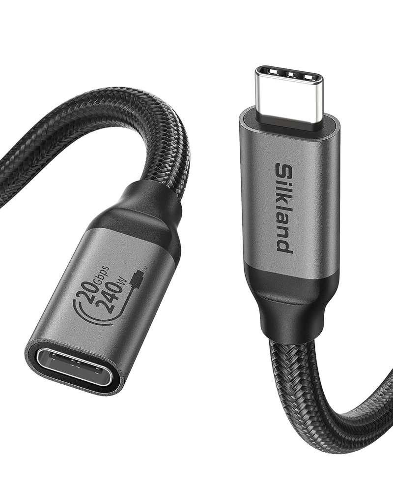 20Gbps 240W USB C 3.2 Extender Cable 3.3Ft 5K 4K@60Hz Fast Charging