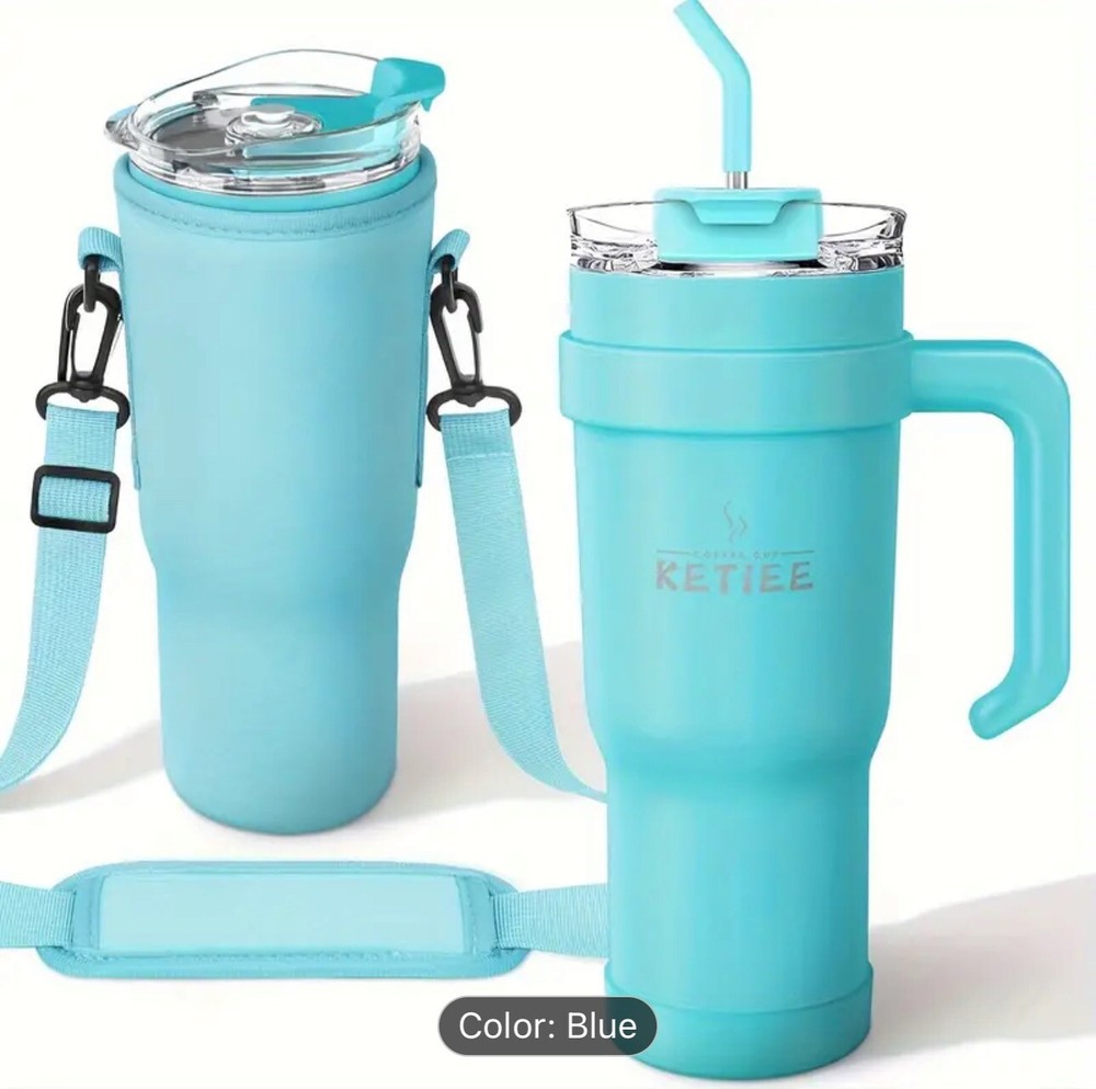 40 Oz tumbler with handle and straw ,leakproof
