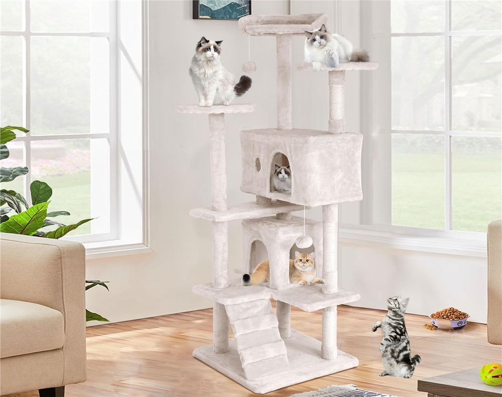 70-Inch Multi-Level Cat Tree Tower for Indoor Kittens to Large Cats - Heavy Duty Design  