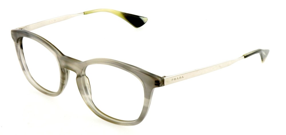 PRADA VPR01P MAW-1O1 50mm Gray Translucent Eyeglasses Frames Only Italy Unisex