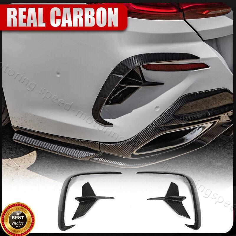 For BMW 8 Series G14 G15 M850i DRY CARBON Rear Bumper Splitters Fins Canards
