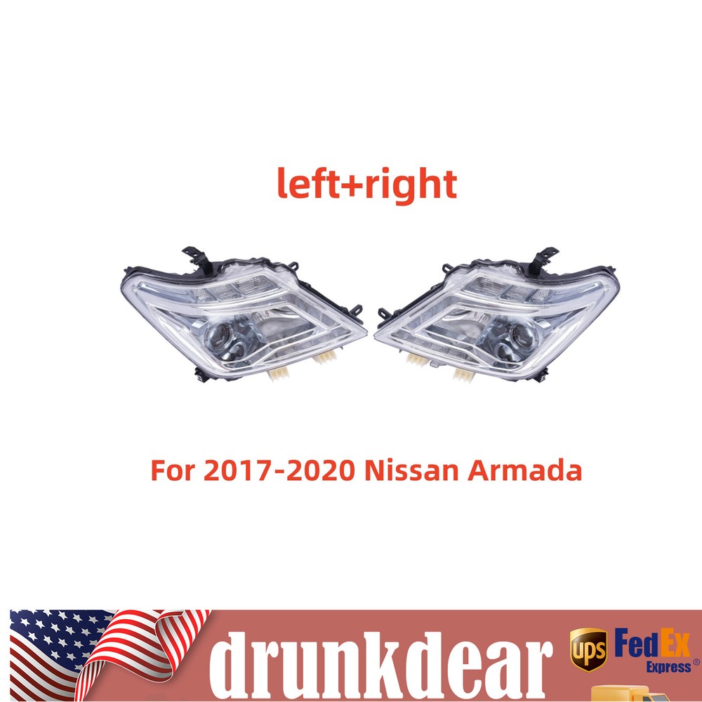 2017-2020 Nissan Armada Halogen to LED Headlight Pair Driver & Passenger Side