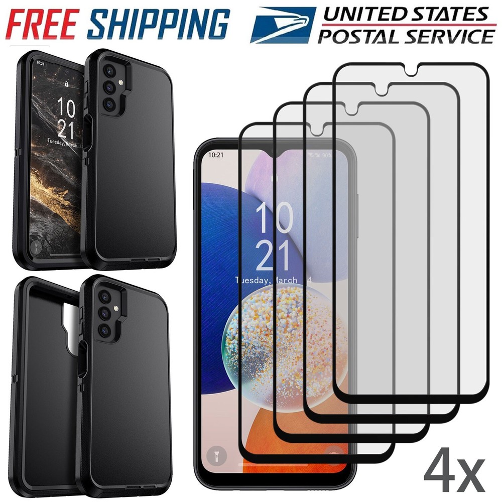 For Samsung Galaxy A14 4G/5G Shockproof Phone Case Cover Glass Screen Protector