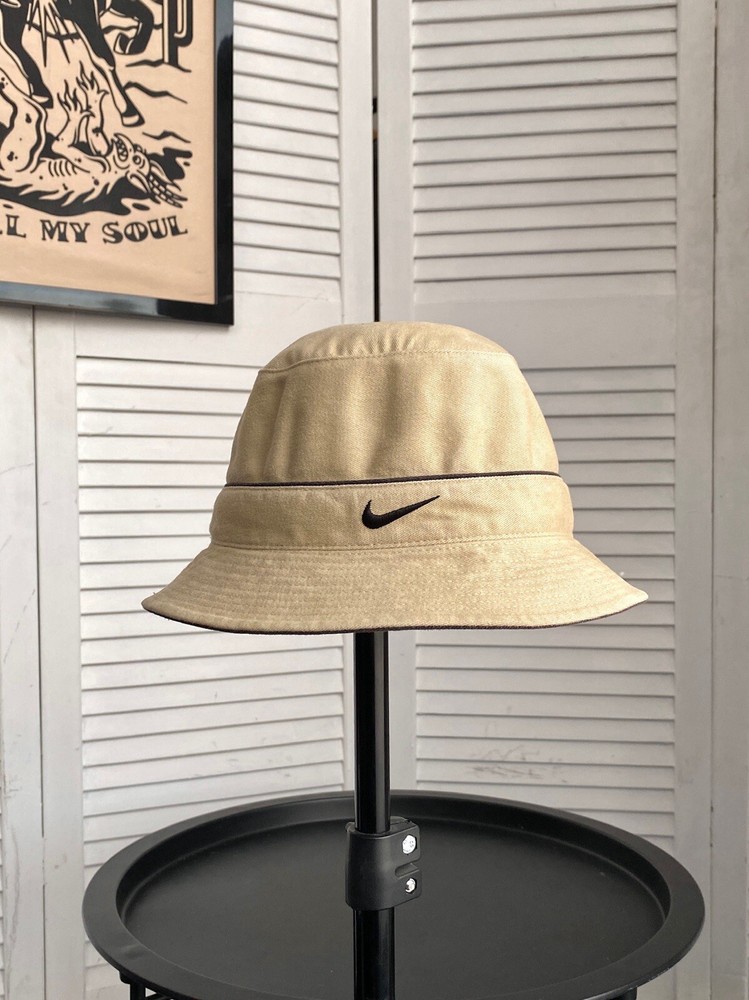 Vintage Nike Swoosh Bucket Hat Y2K Beige