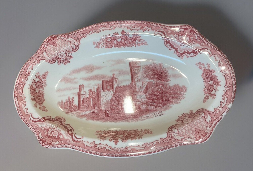 Rare Johnson Bros Old Britain Castles Oval Relish Dish 8x5.25 Crown Mark Excellent Condition