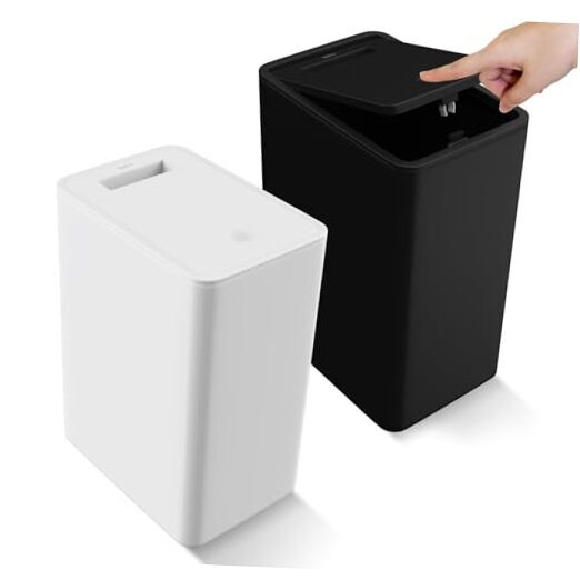 Bathroom Trash Can with Lid, 2.75 Gallons/12.5Liters Garbage Can with Pop-Up