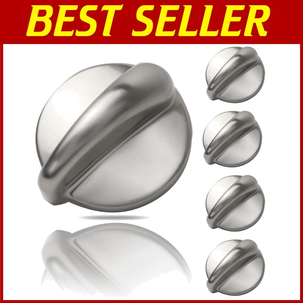 Effortless Installation: 5-Pack GE Cooktop Knobs in Premium Stainless Steel
