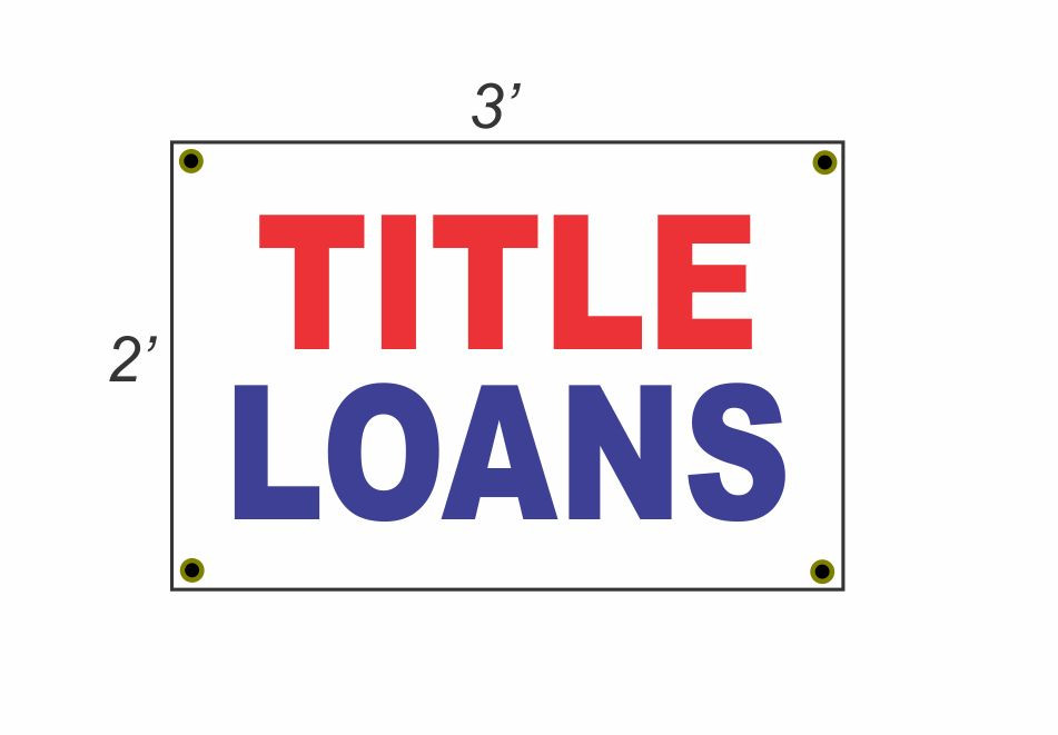 2x3 Red, White & Blue Title Loans Banner Sign – New Discounted Size & Price – Perfect for Advertising and Promotions!