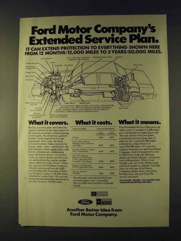 1979 Ford Motor Company Ad - Extended Service