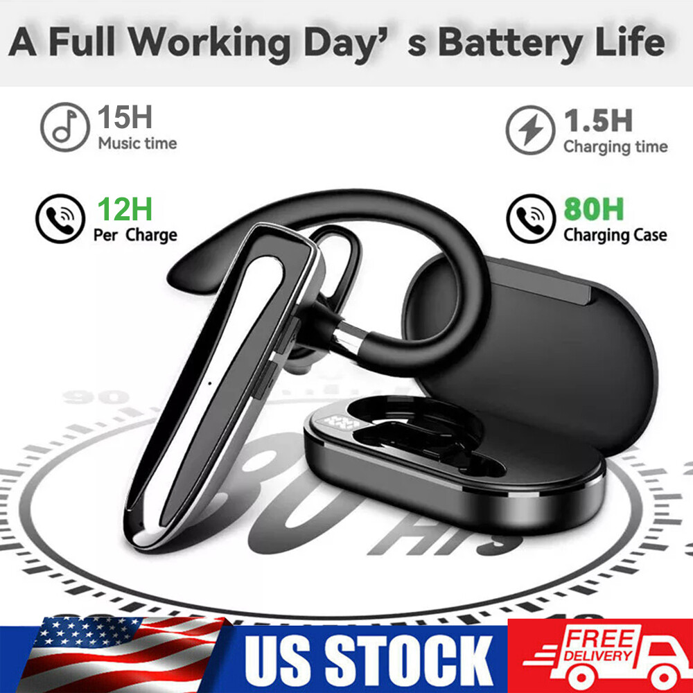 Wireless Trucker Headset Bluetooth 5.3 with Dual Mic Noise Cancelling Earbud