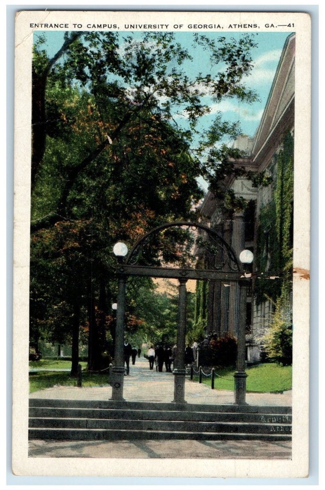 1932 Entrance Campus University Georgia Building Athens Georgia Vintage Postcard