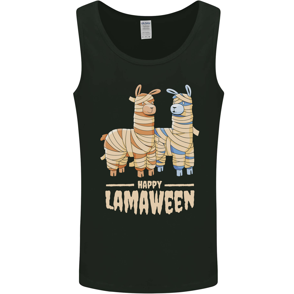 Happy Lamaween Funny Lama Halloween Mens Vest Tank Top