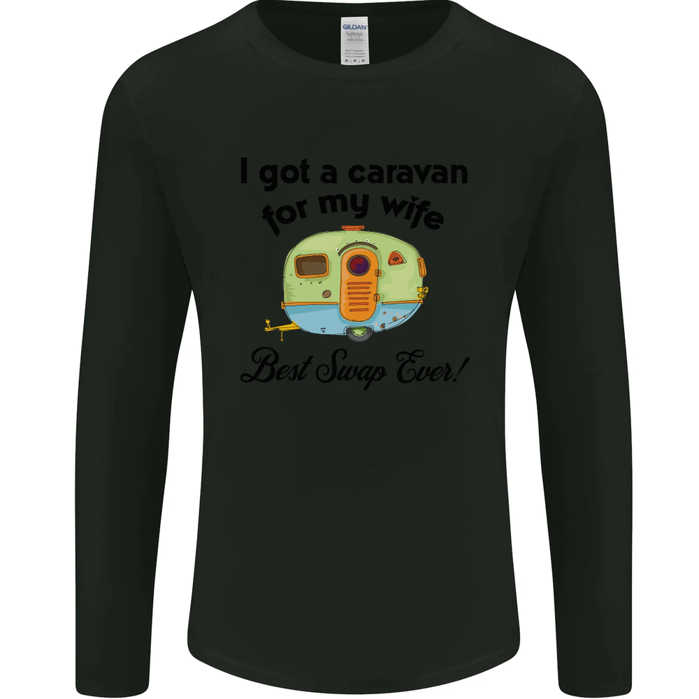 A Caravan for My Wife Caravanning Funny Mens Long Sleeve T-Shirt