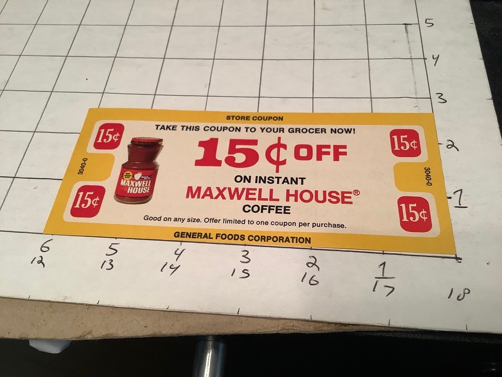 Vintage Original Coupon: Early MAXWELL HOUSE COFFEE - 15 cent-image