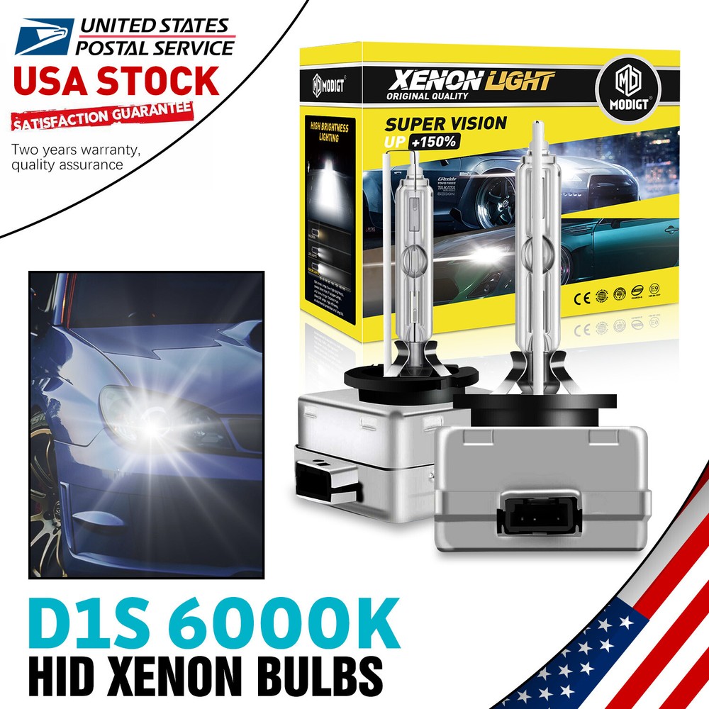 D1S HID Headlight Bulbs 35W 6000K Warm White HID Xenon Conversion Kit 2PCS NEW