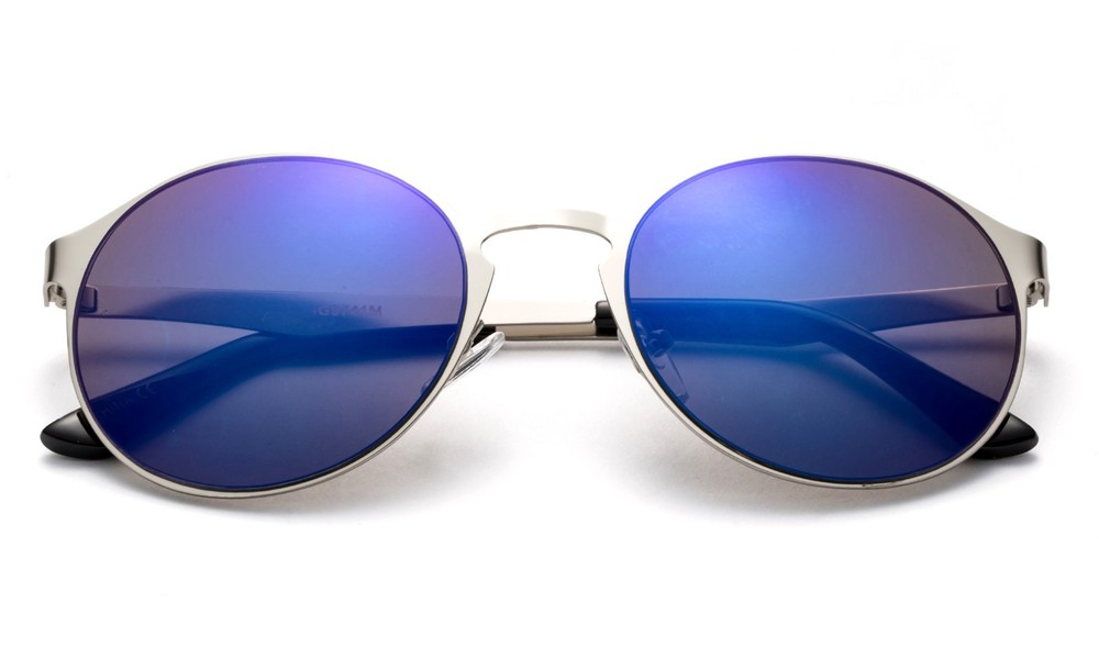 Vintage Round Flash Mirror Lens Sunglasses for Men and Women Hipster Style  