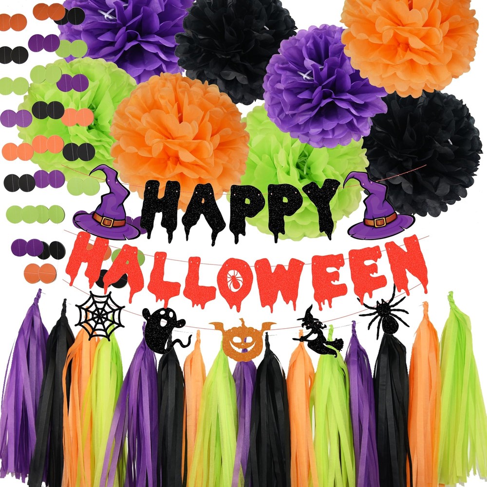 Halloween Trunk or Treat SUV Car Decorations Kit Happy Hal
