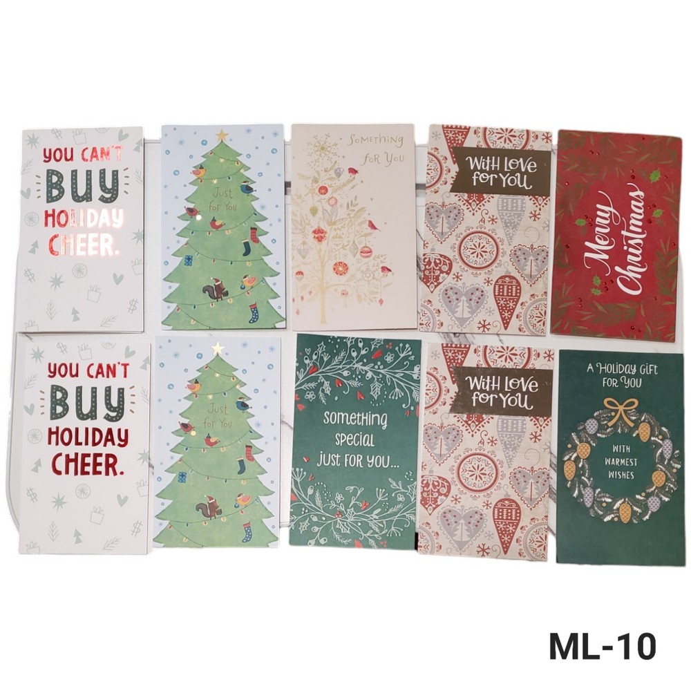 Christmas Money Gift Card Holders With Envelopes - Pack of 10