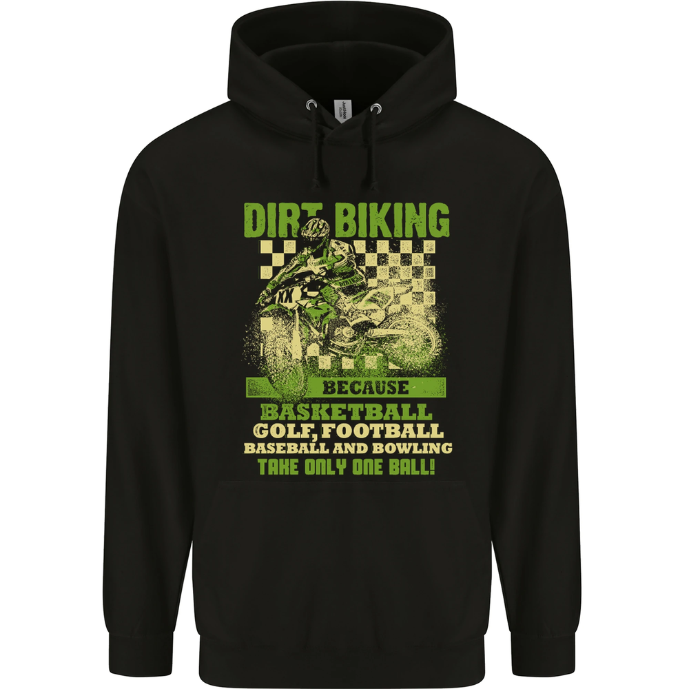 Dirt Biking 2 Balls Bike Motocross MotoX Mens 80% Cotton Hoodie