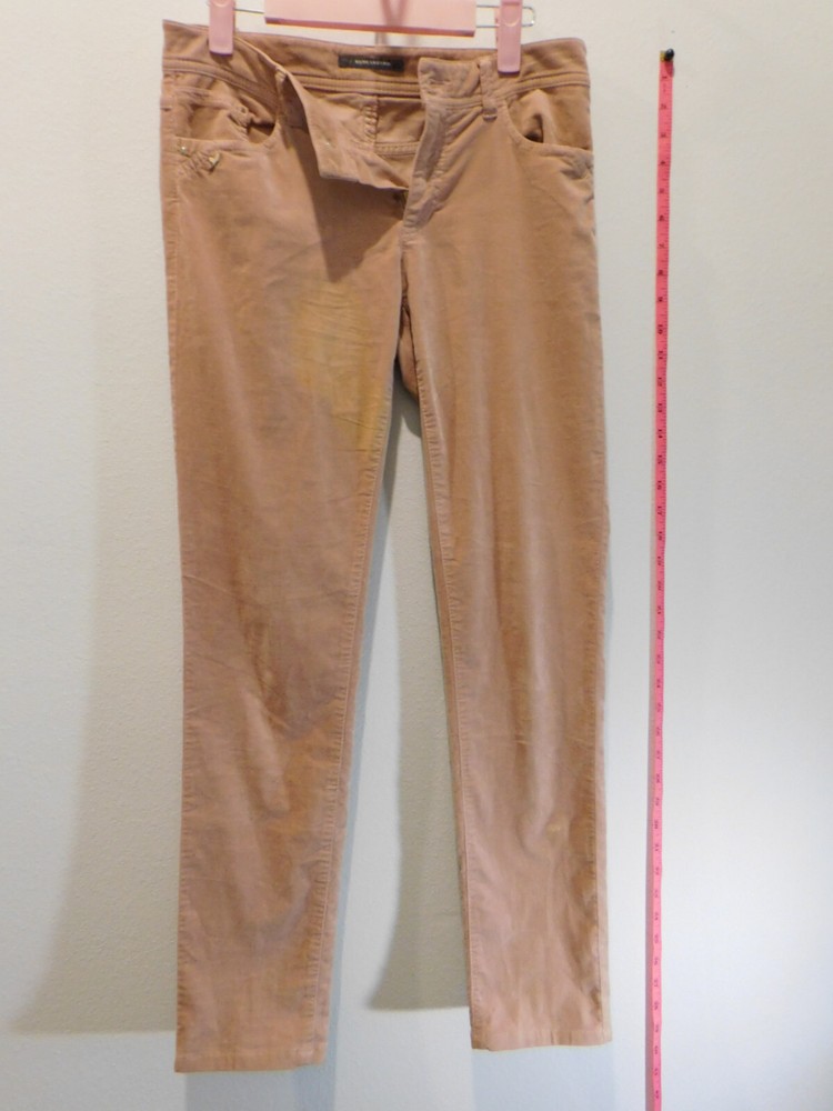 Rene Lezard Lady/Women's 0 Trousers Stretch Slim High 32 Velvet/Velour Mauve