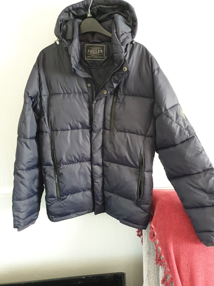 Joules Hartbury Navy  Full Zip Puffer Jacket UK Medium