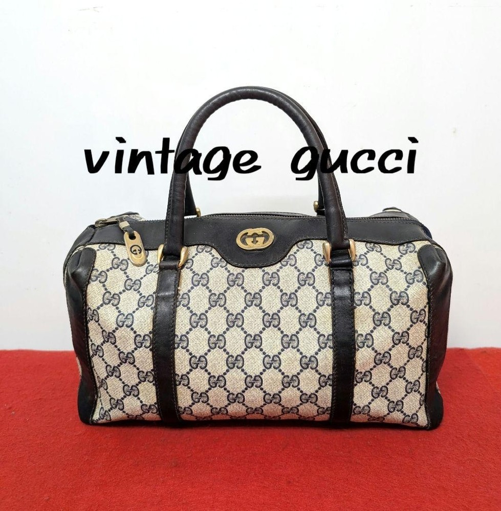 GUCCI GG Handle Bag in Navy PVC Authentic Model G06162256