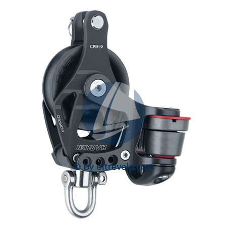Bloque de elementos de aluminio Harken 60 mm - giratorio, becket, botín de leva para A...