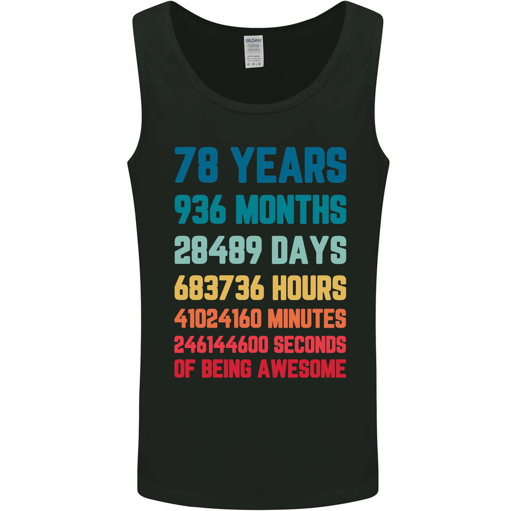78th Birthday 78 Year Old Mens Vest Tank Top
