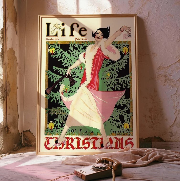 Vintage Christmas Magazine Poster | Retro Christmas Decor | Christmas Wall Art