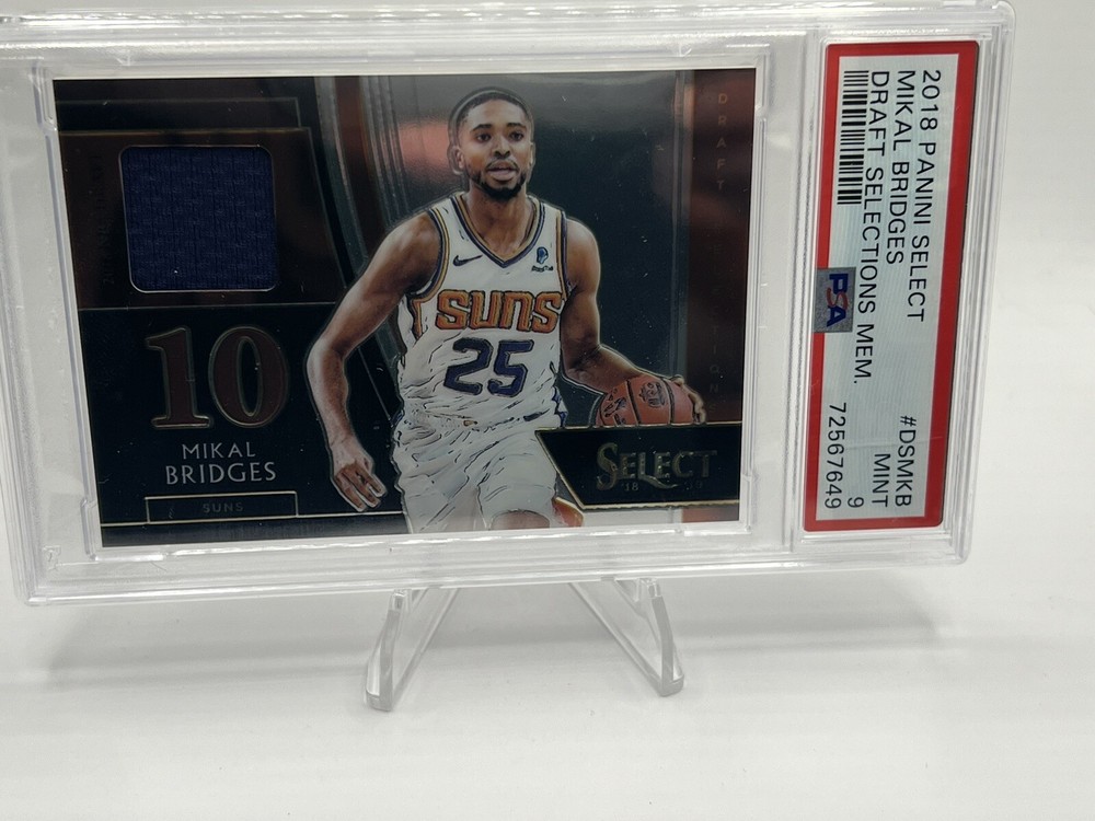 2018 Panini Select Mikal Bridges RC 🔥 Game Worn patch psa 9! Phoenix Suns!